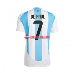 Matchtröjor Argentina De Paul 7 Copa America 2024 Kortärmad till Herr (1:a ställ)