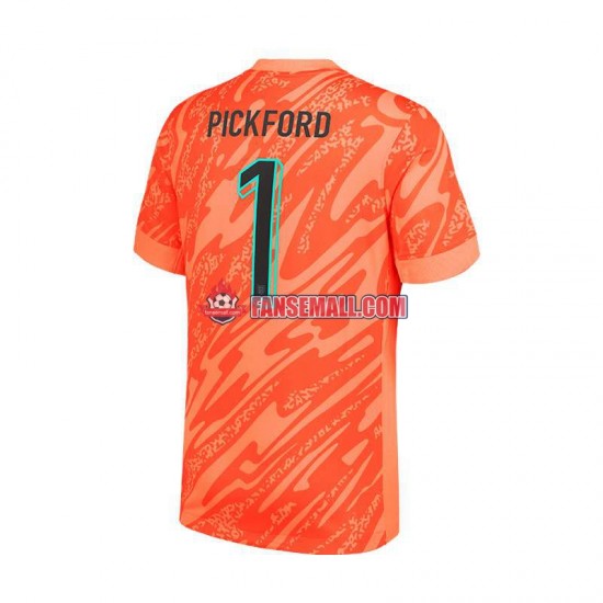 Orange Matchtröjor England Målvaktströja Pickford 1 Euro 2024 Kortärmad till Herr (1:a ställ)