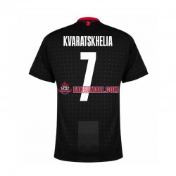 Svart Matchtröjor Georgia Kvaratskhelia 7 Euro 2024 Kortärmad till Herr (2:a ställ)