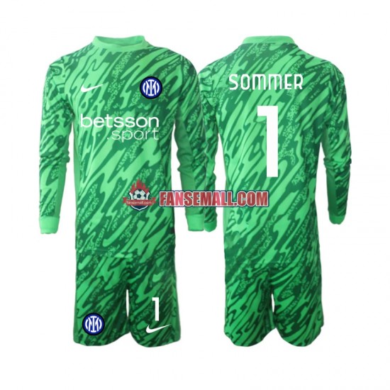 Matchtröjor Inter Milan Målvaktströja Yann Sommer 1 2024-2025 Långärmad till Barn (1:a ställ)