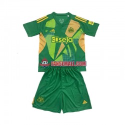 Grön Matchtröjor Newcastle United Målvaktströja 2024-2025 Kortärmad till Barn (1:a ställ)