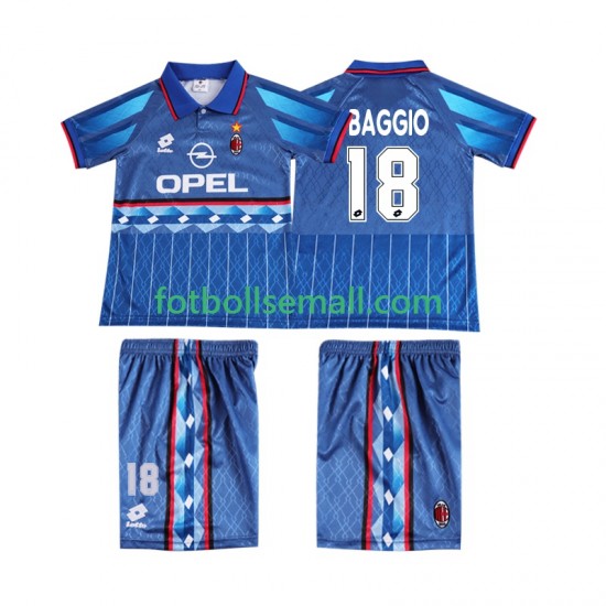 Matchtröjor AC Milan BAGGIO 18 Retro 1995 1996 Kortärmad till Barn (2:a ställ)