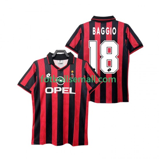 Matchtröjor AC Milan BAGGIO 18 Retro 1995 1996 Kortärmad till Herr (1:a ställ)