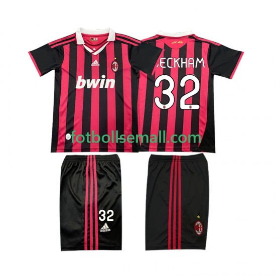 Matchtröjor AC Milan BECKHAM 32 Retro 2009 2010 Kortärmad till Barn (1:a ställ)