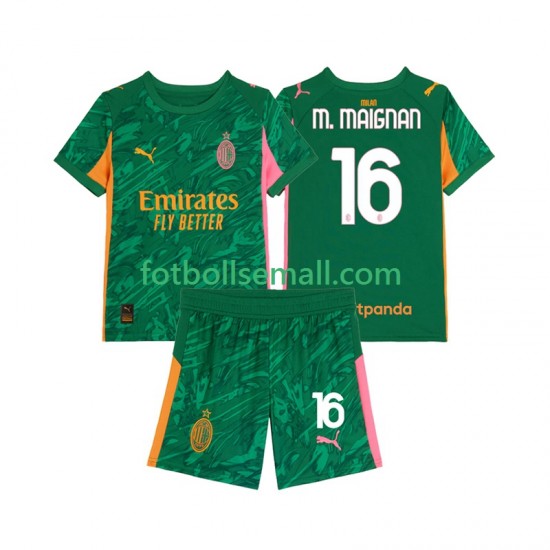 Matchtröjor AC Milan Målvaktströja Mike Maignan 16 2025-2026 Kortärmad till Barn (2:a ställ)
