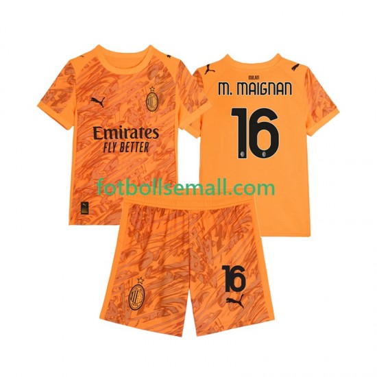 Matchtröjor AC Milan Målvaktströja Mike Maignan 16 2025-2026 Kortärmad till Barn (3:e ställ)