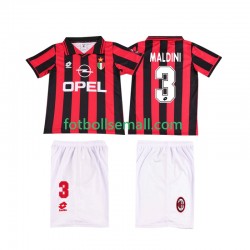 Matchtröjor AC Milan MALDINI 3 Retro 1996 1997 Kortärmad till Barn (1:a ställ)