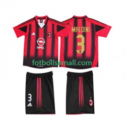 Matchtröjor AC Milan MALDINI 3 Retro 2004 2005 Kortärmad till Barn (1:a ställ)