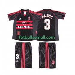 Matchtröjor AC Milan MALDINI 3 Retro 1998 1999 Kortärmad till Barn (3:e ställ)