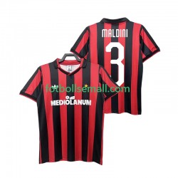 Matchtröjor AC Milan MALDINI 3 Retro 1990 1991 Kortärmad till Herr (1:a ställ)