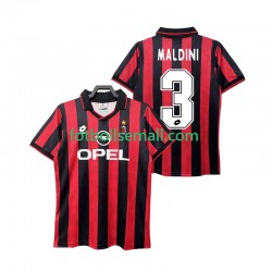 Matchtröjor AC Milan MALDINI 3 Retro 1995 1996 Kortärmad till Herr (1:a ställ)