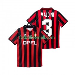 Matchtröjor AC Milan MALDINI 3 Retro 1996 1997 Kortärmad till Herr (1:a ställ)