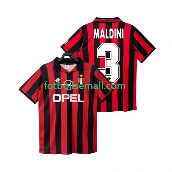 Matchtröjor AC Milan MALDINI 3 Retro 1996 1997 Kortärmad till Herr (1:a ställ)