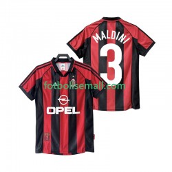 Matchtröjor AC Milan MALDINI 3 Retro 1998 1999 Kortärmad till Herr (1:a ställ)