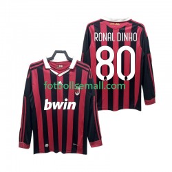 Matchtröjor AC Milan RONALDINHO 80 Retro 2009 2010 Långärmad till Herr (1:a ställ)