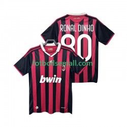 Matchtröjor AC Milan RONALDINHO 80 Retro 2009 2010 Kortärmad till Herr (1:a ställ)