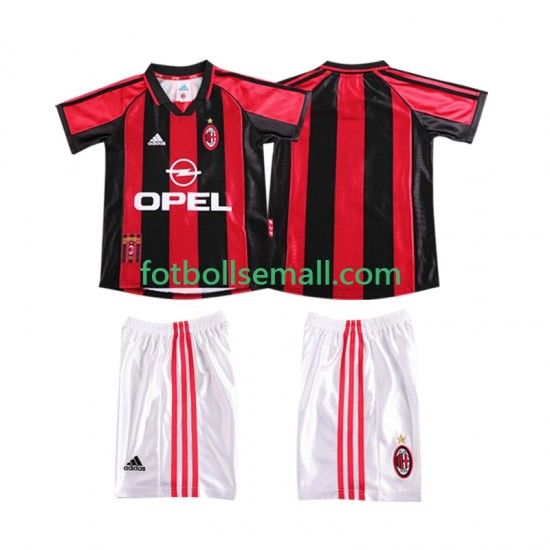 Matchtröjor AC Milan Retro 1998 1999 Kortärmad till Barn (1:a ställ)