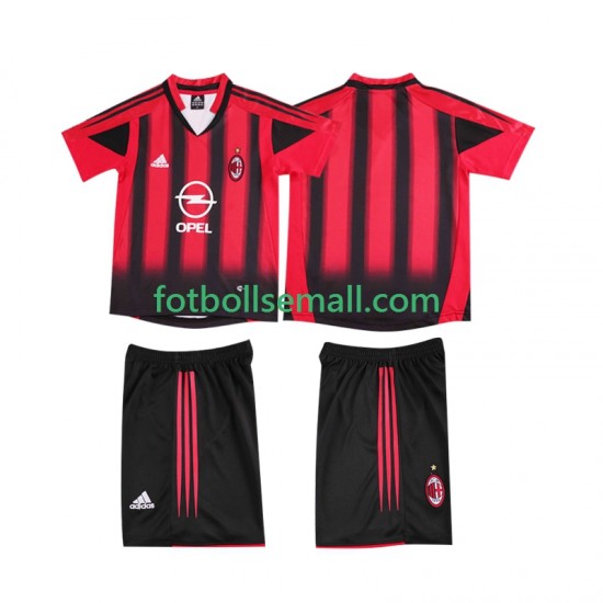 Matchtröjor AC Milan Retro 2004 2005 Kortärmad till Barn (1:a ställ)