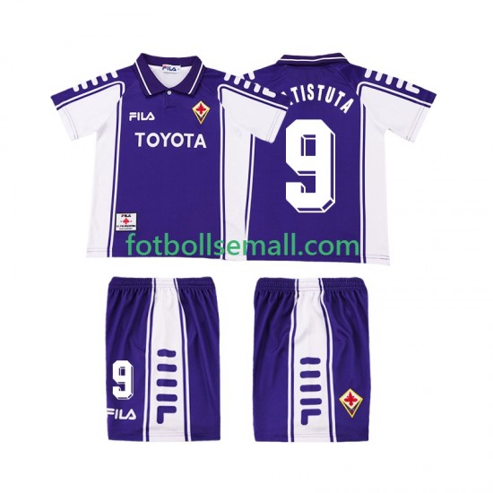 Matchtröjor Fiorentina BASTUTA 9 Retro 1999 2000 Kortärmad till Barn (1:a ställ)