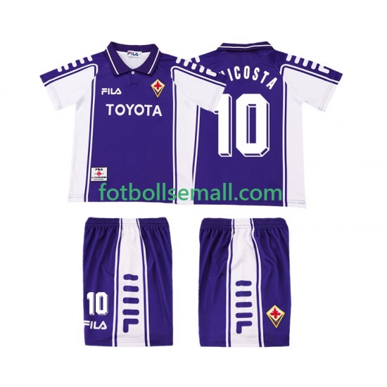 Matchtröjor Fiorentina RUI COSTA 10 Retro 1999 2000 Kortärmad till Barn (1:a ställ)