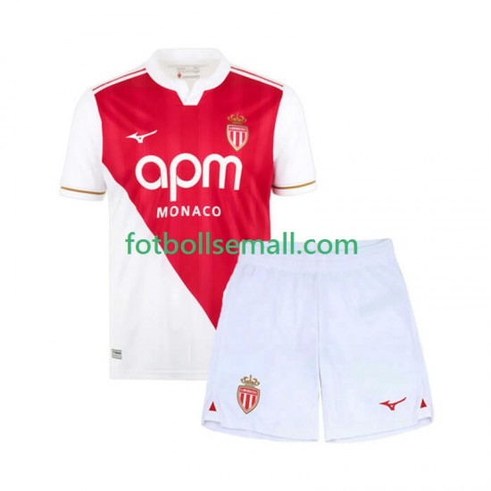 Matchtröjor AS Monaco 2025-2026 Kortärmad till Barn (1:a ställ)