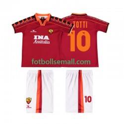 Matchtröjor AS Roma TOTTI 10 Retro 1998 1999 Kortärmad till Barn (1:a ställ)