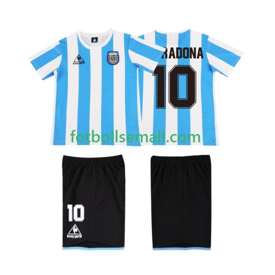 Matchtröjor Argentina MARADONA 10 Retro 1986 Kortärmad till Barn (1:a ställ)