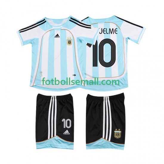 Matchtröjor Argentina RIQUELME 10 Retro 2006 2007 Kortärmad till Barn (1:a ställ)