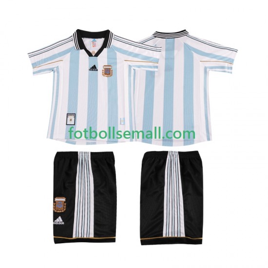 Matchtröjor Argentina Retro 1998 Kortärmad till Barn (1:a ställ)