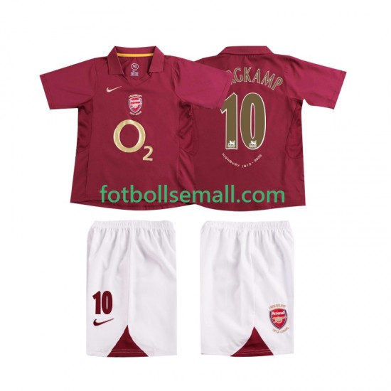 Matchtröjor Arsenal BERGKAMP 10 Retro 2005 2006 Kortärmad till Barn (1:a ställ)