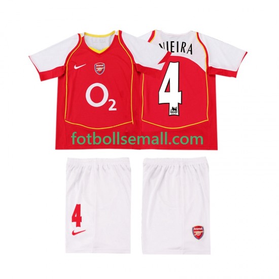 Matchtröjor Arsenal VIEIRA 4 Retro 2004 2005 Kortärmad till Barn (1:a ställ)