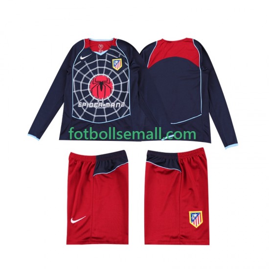 Matchtröjor Atlético Madrid Retro 2004 2005 Långärmad till Barn (2:a ställ)
