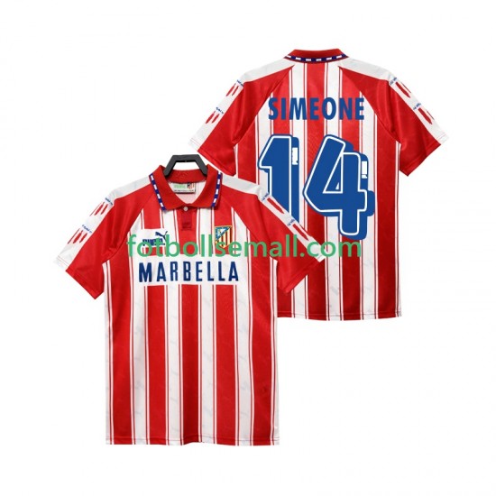 Matchtröjor Atlético Madrid SIMEONE 14 Retro 1994 1995 Kortärmad till Herr (1:a ställ)