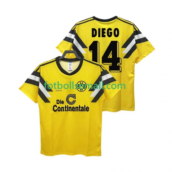Matchtröjor Borussia Dortmund DIEGO 14 Retro DFB-POKAL 1989 Kortärmad till Herr (1:a ställ)
