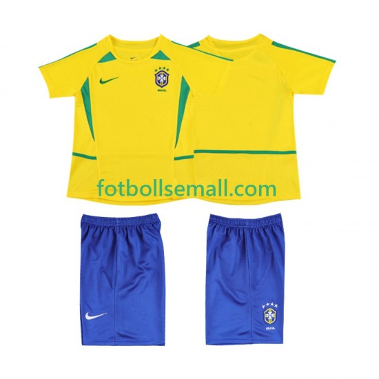 Matchtröjor Brasilien Retro 2002 Kortärmad till Barn (1:a ställ)