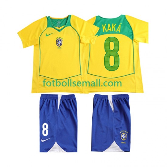 Matchtröjor Brasilien KAKA 8 Retro 2004 Kortärmad till Barn (1:a ställ)