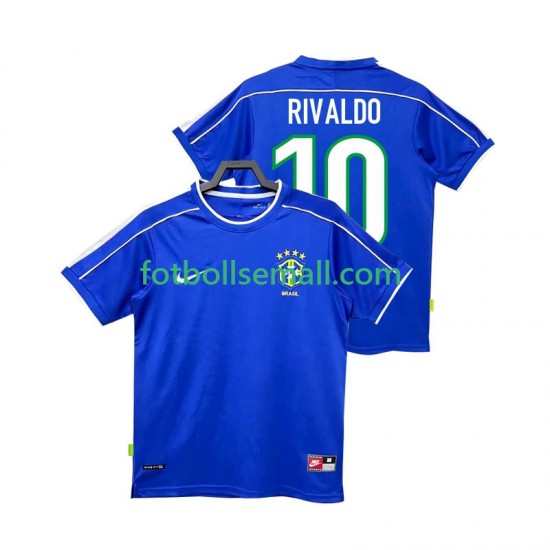 Matchtröjor Brasilien RIVALDO 10 Retro 1998 Kortärmad till Herr (2:a ställ)