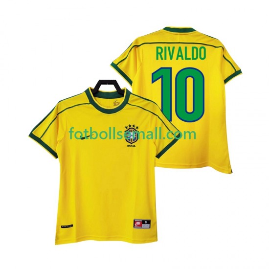 Matchtröjor Brasilien RIVALDO 10 Retro 1998 Kortärmad till Herr (1:a ställ)