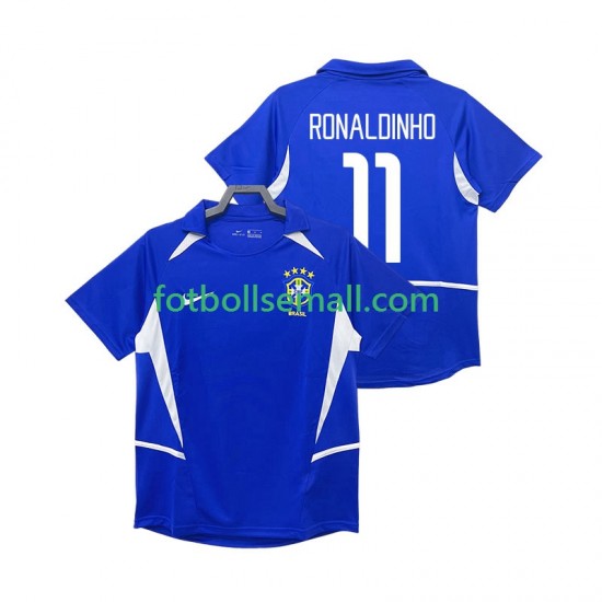 Matchtröjor Brasilien RONALDINHO 11 Retro 2002 Kortärmad till Herr (2:a ställ)