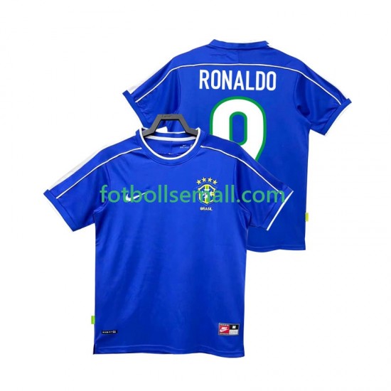 Matchtröjor Brasilien Ronaldo 9 Retro 1998 Kortärmad till Herr (2:a ställ)