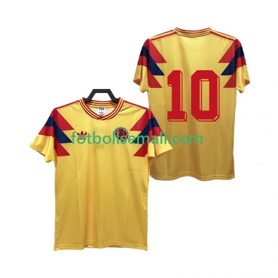 Matchtröjor Colombia 10 Retro 1990 Kortärmad till Herr (1:a ställ)