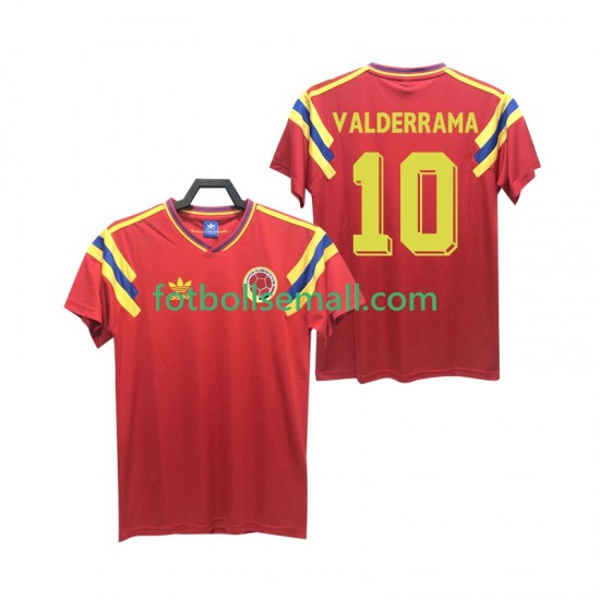 Matchtröjor Colombia VALDERRAMA 10 Retro 1990 Kortärmad till Herr (2:a ställ)