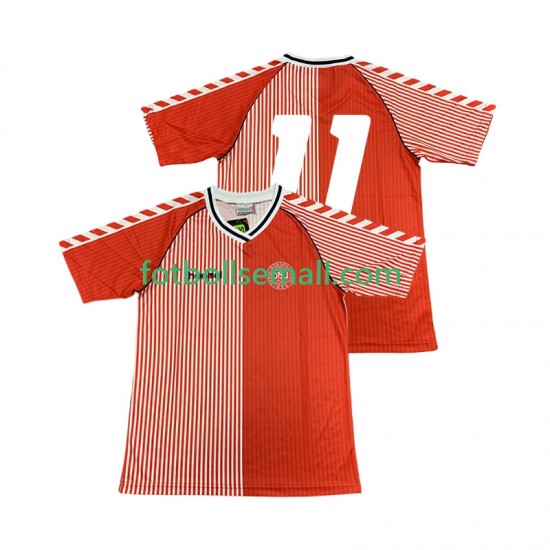 Matchtröjor Danmark 11 Retro 1986 Kortärmad till Herr (1:a ställ)