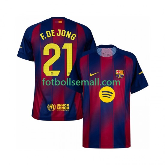 Matchtröjor FC Barcelona Frenkie de Jong 21 2025-2026 Kortärmad till Herr (1:a ställ)