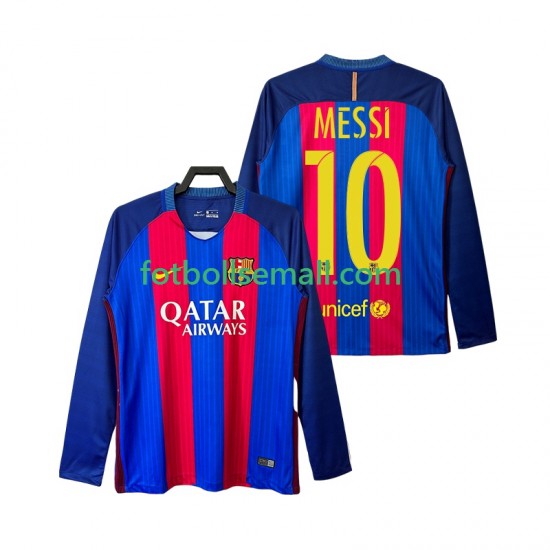 Matchtröjor FC Barcelona Lionel Messi 10 Retro 2016 2017 Långärmad till Herr (1:a ställ)