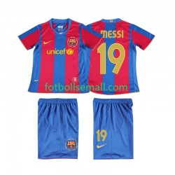 Matchtröjor FC Barcelona Lionel Messi 19 Retro 2007 2008 Kortärmad till Barn (1:a ställ)