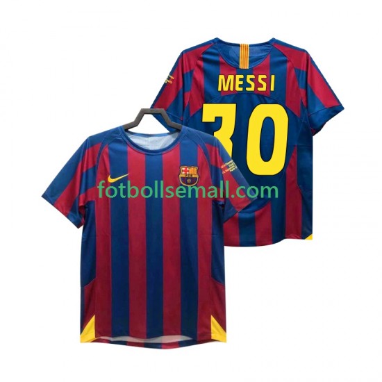 Matchtröjor FC Barcelona Lionel Messi 30 Retro Champions League 2005 2006 Kortärmad till Herr (1:a ställ)