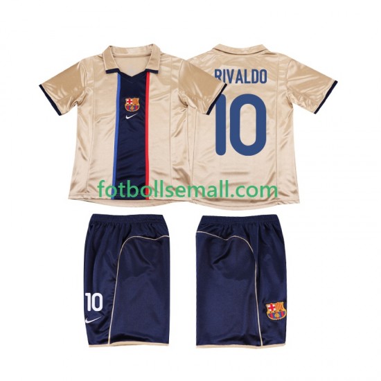 Matchtröjor FC Barcelona RIVALDO 10 Retro 2001 2002 Kortärmad till Barn (2:a ställ)