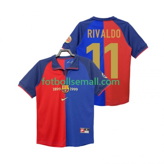 Matchtröjor FC Barcelona RIVALDO 11 Retro 1990 2000 Kortärmad till Herr (1:a ställ)
