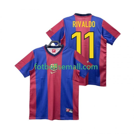 Matchtröjor FC Barcelona RIVALDO 11 Retro 1998 1999 Kortärmad till Herr (1:a ställ)